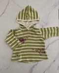 Naartjie Green And White Striped Hooded T Shirt 3 6M