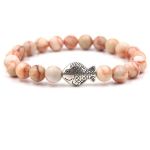 Calcite Stone Bracelet With Lucky Fish
