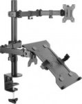 Equip 650119 13-32 Articulating Dual Arm Monitor Laptop Desk Mount Bracket