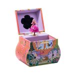 Floss & Rock Fairy Tale Carriage Musical Jewelry Box - Swirling Figurine Flower Mirror Kids Organizer Glittery Keepsake For Litt