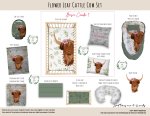 Cot Duvet Bedding Flower Leaf Cattle Cow Set