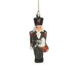 GREE N Nutcracker Shatterproof Silver Glitter Lacquar Hanging Ornament 4.5X6X15.8CM