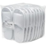 Disposable Hotel spa Open Toe Toweling pedi Slippers - White Pack Of 36