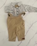 New Naartjie Checked Shirt And Khaki Pants 0 3M