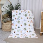Themed Fleece Blanket Watercolour Farm Cartoon
