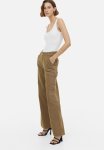 Wide Cargo Trousers - Dark Beige