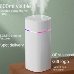 Quiet Double Spray Humidifier For Home Bedroom Car - Refreshing Clean Air And Moisturized Skin