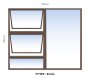 Aluminium Window Bronze Top Hung PTT1815 2 Vent W1800MM X H1500MM