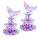 Mrpapa 2PACK Mermaid Cupcake Stand 3 Tier Party Decorations Mermaid Theme Cupcake Holder Baby Shower Cup Cake Holder Birthday De