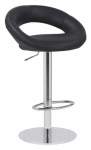 Smte Faux Leather Swivel Cut-out Bar Stool Black With Keychain