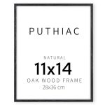Puthiac 11X14 Solid Oak Wood Picture Frame Fits 8X10 With Mat Or 11X14 Without Mat Wall Display Only Vertical Or Horizontal Plex