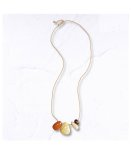 Fine Chain Oval Stone Necklace - Gold Free