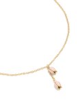 Waterproof Gold Plated Stainless Steel Pink Tulips Pendant Necklace