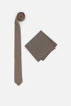 Slim Tie & Geometric Pocket Square Set