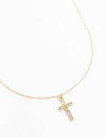 Goldair Gold Diamante Cross Necklace