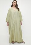 Deep V Kaftan Maxi Dress - Bitter Choc.