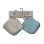 2 Pack Washcloths Natural - Blue