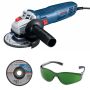 Bosch - Angle Grinder Gws 700 + 5X Cutting Discs & Safety Eyewear Green