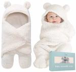 Baby Swaddle Blanket Ultra-soft Plush Essential For Infants 0-6 Months Receiving Swaddling Wrap White Ideal For Baby Boy Accesso