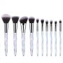 Acrylic Handle Series Professional 10 Piece Cosmetic Brush Set -translucent