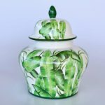 Fat Green Palm Design Ginger Jar Lid – 42X33CM