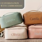 Chic Waterproof Faux Leather Makeup Bag - Spacious & Portable Cosmetic Organizer For Travel Toiletries Storage