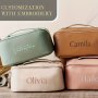Chic Waterproof Faux Leather Makeup Bag - Spacious & Portable Cosmetic Organizer For Travel Toiletries Storage