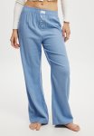 Cotton On Flannel Boyfriend Boxer Pant - Blue Pinstripe