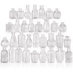 33PC Glass Vase Set MINI Vintage Clear Flower Bud Vases