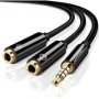 UGreen 3.5MM Audio M To 2 X F Mic/aud Adapter - Black