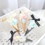 50pcs Cone Shaped Cellophane Gift Bags With Golden Twist Ties For Party Favors Wedding Birthday - Plastic Treat Bags For Popcorn Cookies Candy -