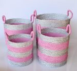 Silver & Pink Basket