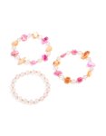 Pink & Orange Beaded Stretch Bracelets 3-PACK