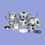 16 Piece Heavy Duty Induction Base Stainless Steel Cookware Set With Lids Non-stick Coated Stainless Steel Cookware Set