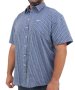 Mens Short Sleeve Check Shirt - 10XL / Nvy/blue