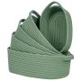 Cubesland Small Cotton Rope Storage Basket Set 5 Shelves Baskets For Organizing With Handle Decorative Closet Storage Bins For Countertop Toilet Pap