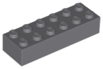 Parts Brick 2 X 6 2456 - Dark Bluish Grey