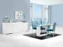 Baia Glass Top Dining Table With Mirror Leg