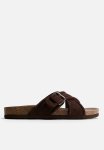 Crossover-strap Sandals - Brown