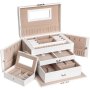 Dual Case Jewellery Box White