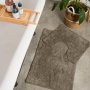 Two Piece Plain Cotton Bathroom Mat Set - Beige