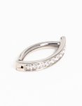 Titanium Cubic Zirconia Curved Ring Belly Ring