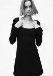 Square-neck Jersey Dress - Black