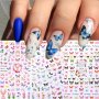 3D Butterfly Nail Stickers Decals - High-glossy Self-adhesive Nail Art Accessories Cartoon Animal Theme Single Use Glitter Embellished Plastic Nail Sliders With Elongated Shape