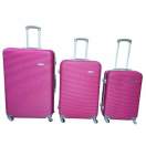 Smte Travel 3 Piece Luggage Set Bright Pink With Keychain