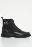 Calvin Klein Lug Lace Up Leather Boot - Black