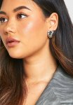 Heart Stud Earrings - Silver