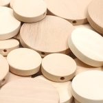 10-30PCS 15 20 25MM Flat Round Wooden Beads For Diy Bracelet Necklace Making