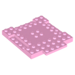 Parts Brick Modified 8 X 8 X 2 3 With 1 X 4 Indentations And 1 X 4 Plate 15624 - Bright Pink