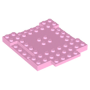 Parts Brick Modified 8 X 8 X 2/3 With 1 X 4 Indentations And 1 X 4 Plate 15624 - Bright Pink